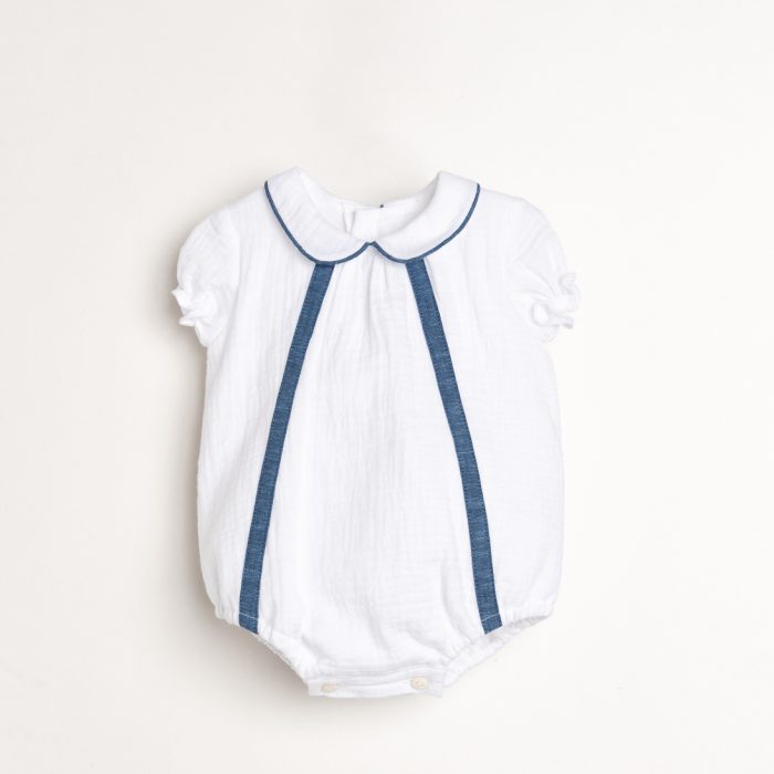 Pelele Blanco/Azul -V255A